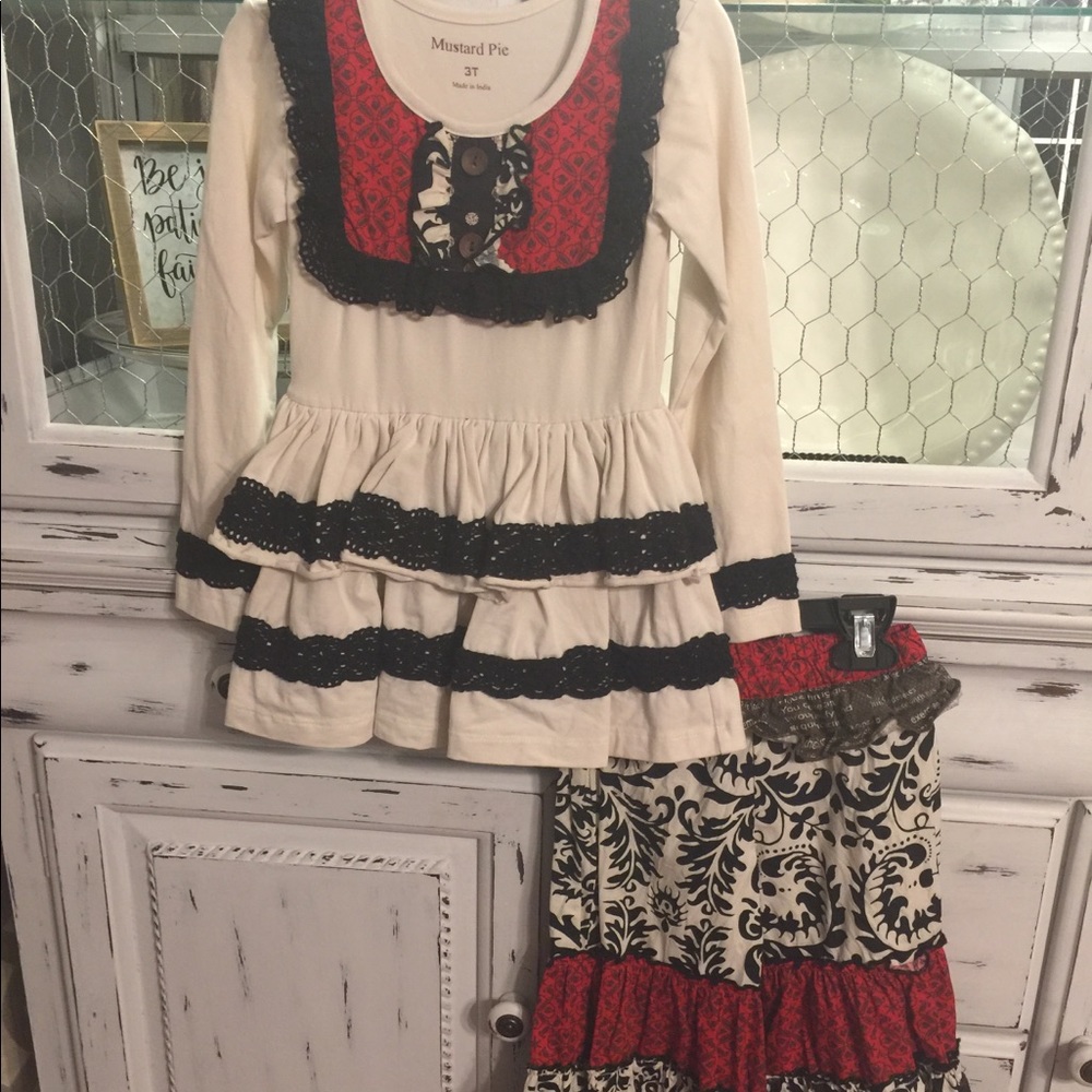 Mustard Pie Outfit-Ruffle Top and Pixie Pants